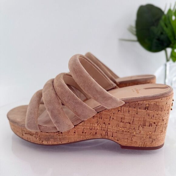 Sam Edelman Women's Yuki Sandals Size 11 Suede Strappy Cork Wedge Platform - Picture 9 of 14